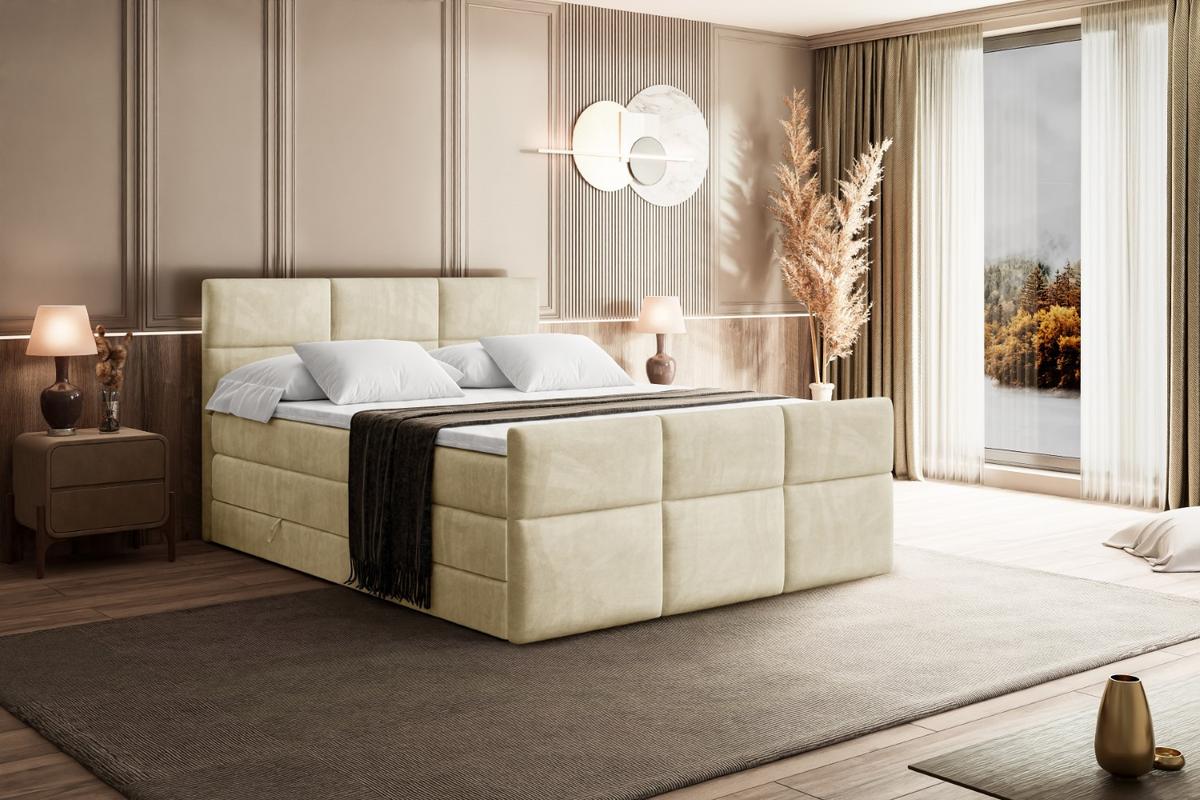BOXSPRINGBETT OHIO-Z KING - 140x200 - H3/H4 - Beige - Beige, Holzwerkstoff (140/200cm) - ALTDECOR