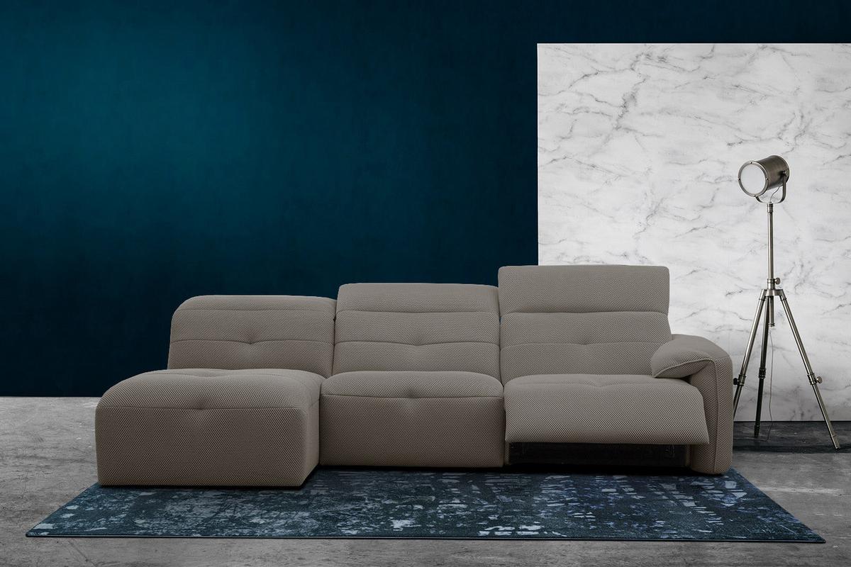 ECKSOFA TRENTO 4-Sitzer mit 1 Relaxfunktion, braun - Schwarz/Braun, Holzwerkstoff/Kunststoff (165/262cm) - Wozimo