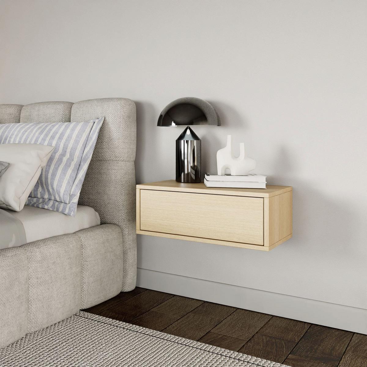 NACHTTISCH hängend Framme Eiche Holzoptik, 50 cm - Beige, Holzwerkstoff (50/20.8/36cm) - Selsey
