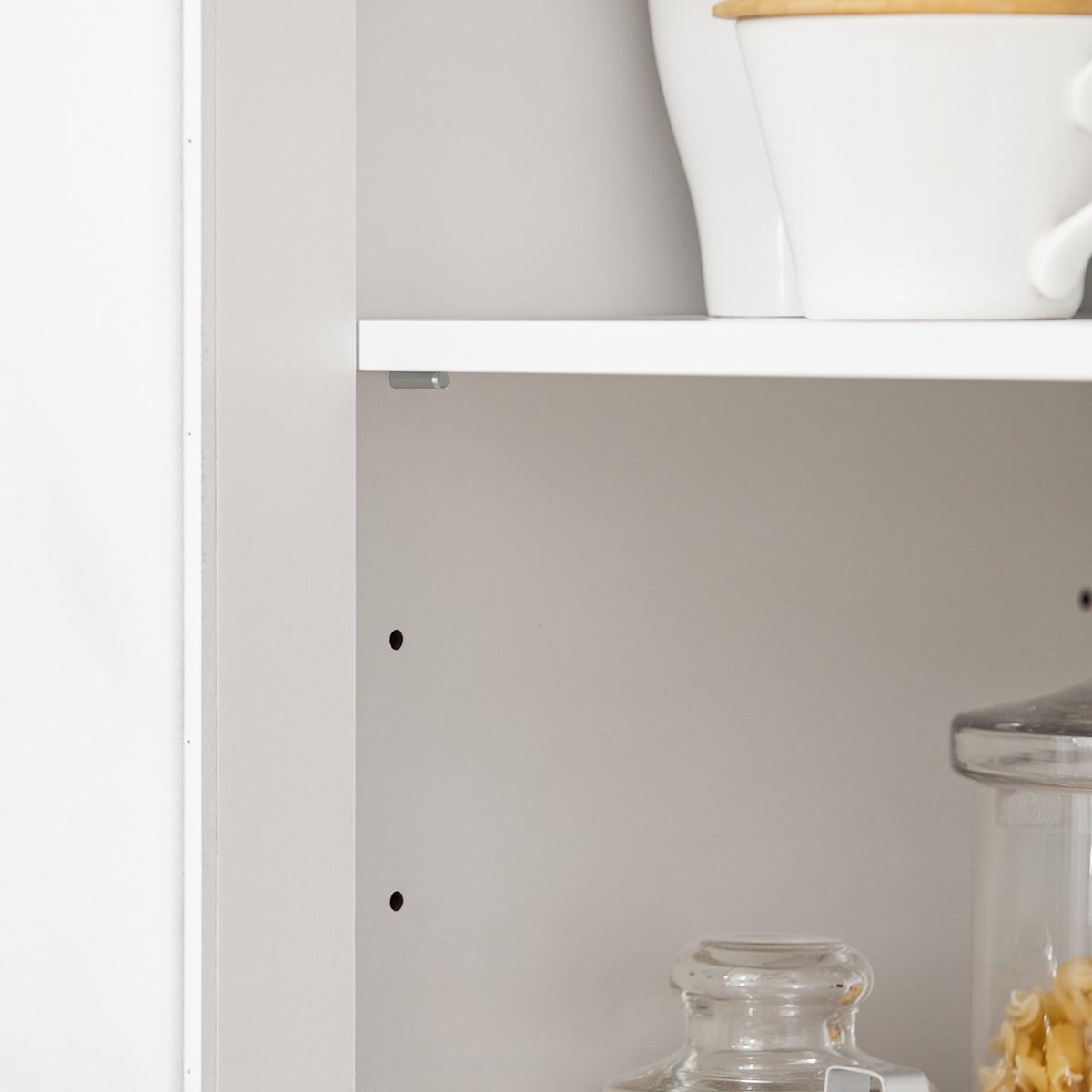 MIKROWELLENSCHRANK, Sideboard auf Rollen, Weiß - Weiß, Holzwerkstoff (89/89/40cm) - SoBuy