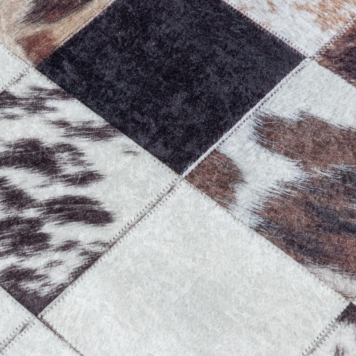 TEPPICH Flachgewebe Waschbar PIZOL in Weiß, im Patchwork-Stil, 140 x 200 cm - Weiß, Textil (200/140cm) - KADIMA DESIGN