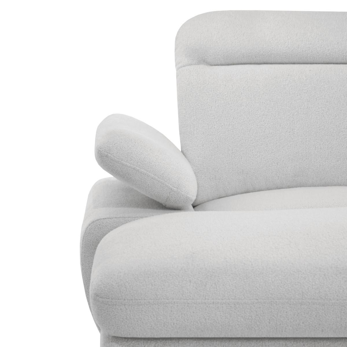 WOHNLANDSCHAFT Sora U mit Schlaffunktion und verstellbarer Sitztiefe, Kopfstützen und Armlehne, 365 cm, Hellgrau, Links - Hellgrau/Schwarz, Textil (365/107/235cm) - Beautysofa