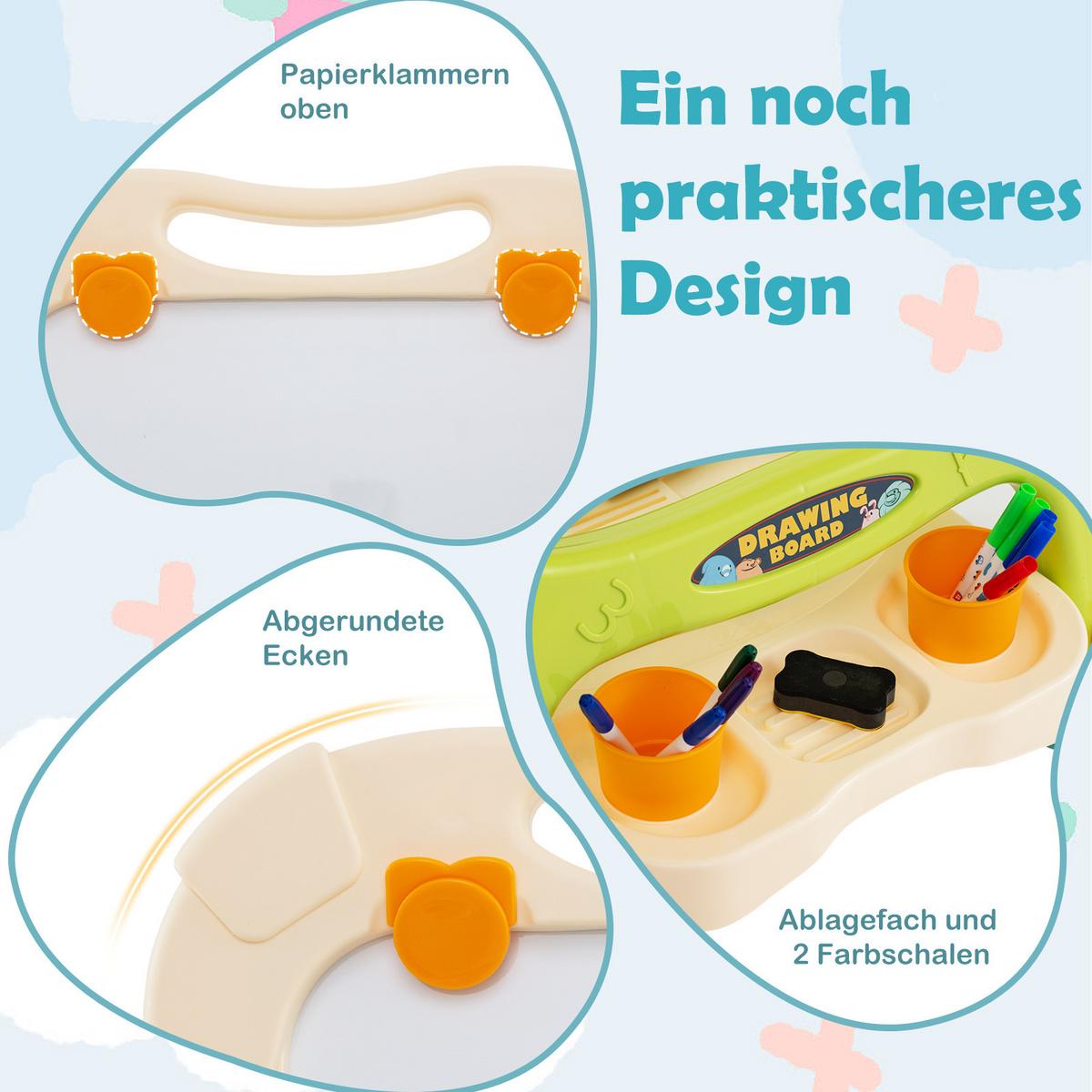 KINDERTAFEL Mehrfarbig - Blau/Multicolor, Kunststoff (61/109/48cm) - COSTWAY