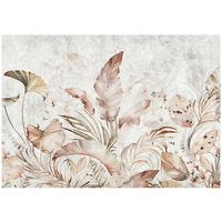FOTOTAPETE Blätter Beton Grau 312x219 cm - Multicolor, Textil (312/219cm) - Wallarena