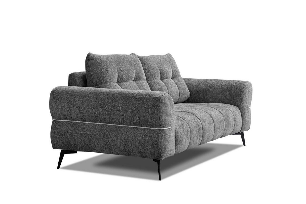 SOFA SALVINI 2,5-Sitzer, graphitfarben - Graphitfarben/Schwarz, Holzwerkstoff/Textil (176/88/99cm) - Wozimo