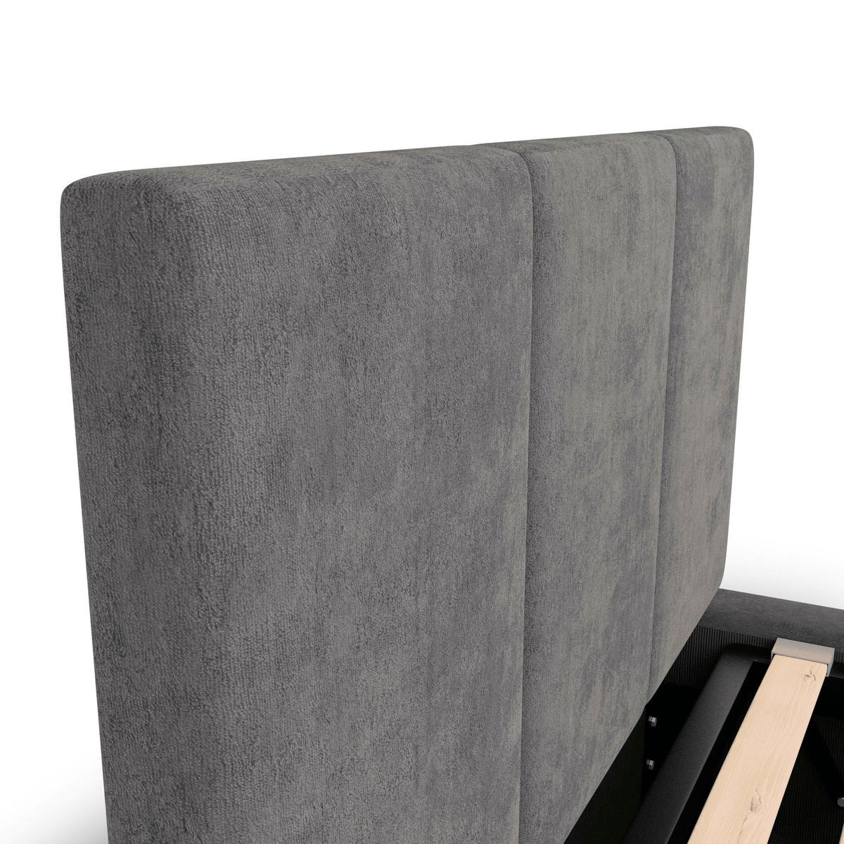 POLSTERBETT für Schlafzimmer Bett mit Stauraum Grau 90x200 - Grau, Holzwerkstoff/Metall (90/200cm) - Muralo