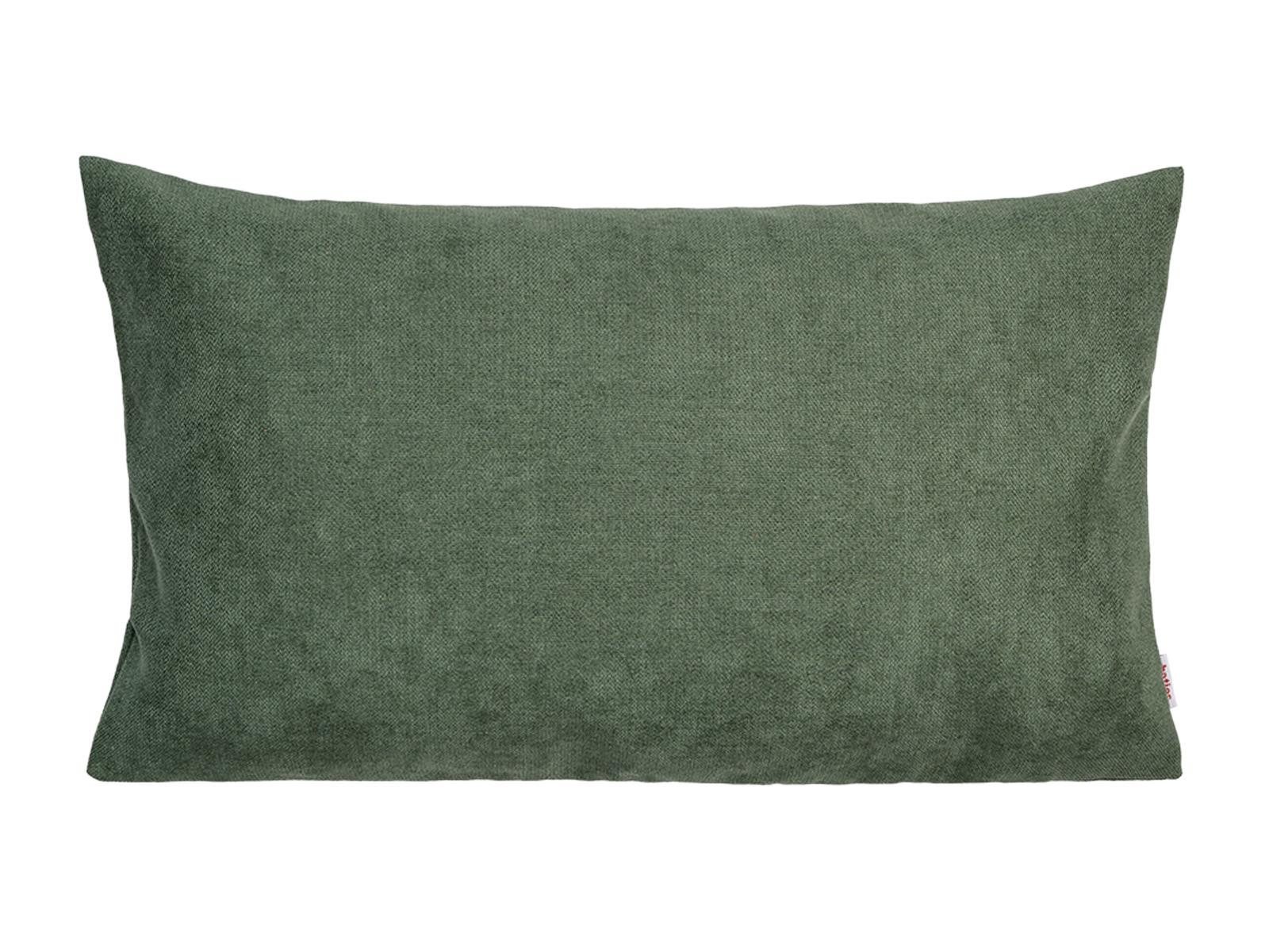 KISSENHÜLLE FarbTon Chenille-Haptik oliven-grün 50/30 cm - Dunkelgrün, Textil (30/50cm) - beties Heimtextil