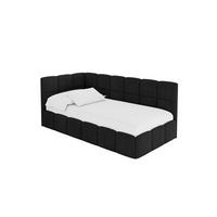 EINZELBETT Jugendbett mit Bettkasten Rechts, mit Matratze - LIVY 100x200 Schwarz - Schwarz, Holzwerkstoff/Textil (100/200cm) - ALTDECOR