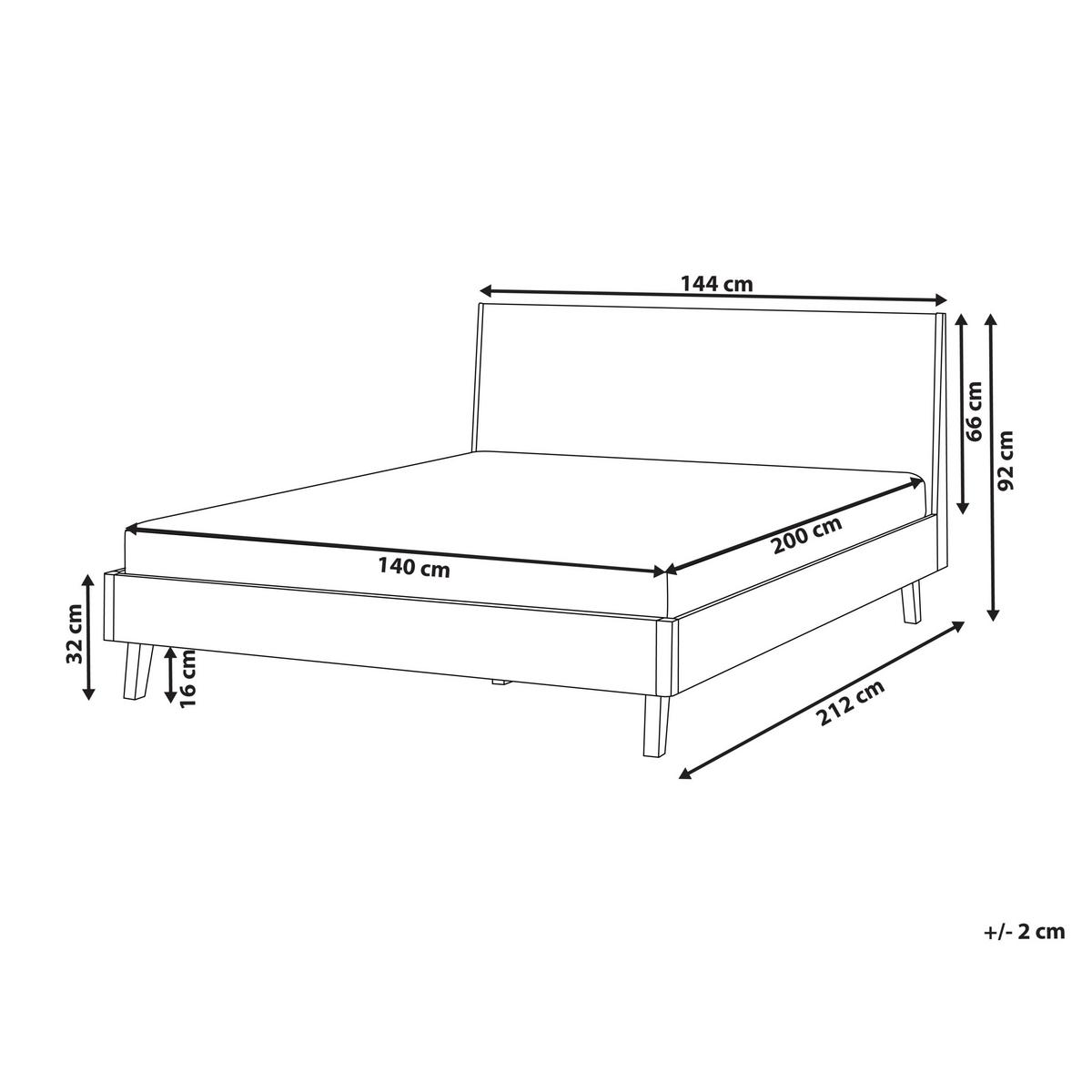 BETT mit Lattenrost 140/200 cm Hellbraun Wizernes - Hellbraun, Holzwerkstoff (140/200cm) - Beliani