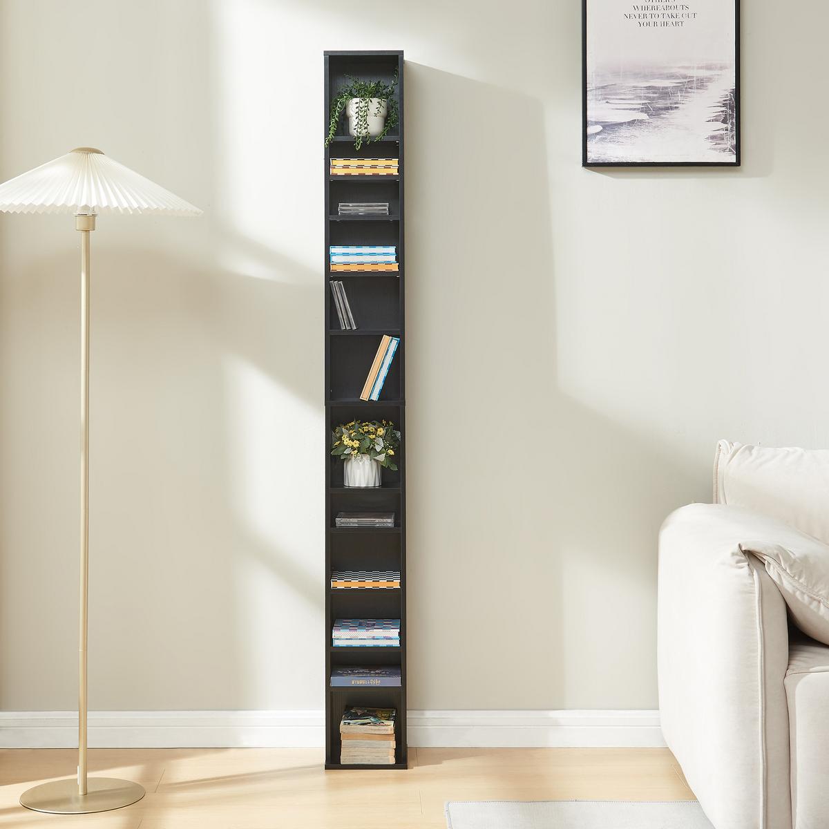 CD-REGAL Høyset - Schwarz, Holzwerkstoff (20/175/20cm) - [en.casa]