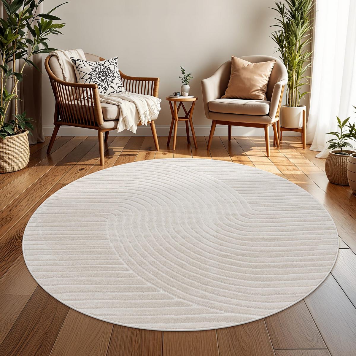 OUTDOORTEPPICH Ethno Creme Ø 160 cm - Creme, Kunststoff (160/160cm) - TT Home