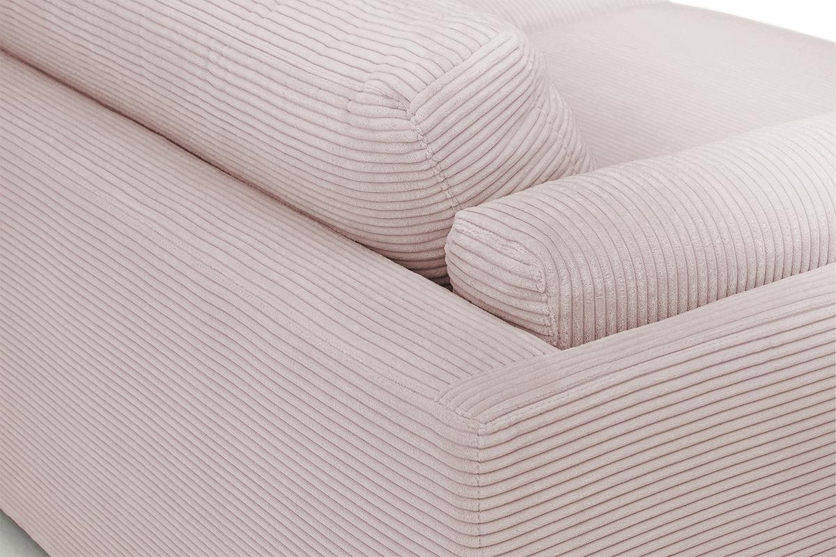 BIG SOFA RAINA Pink Cord - Schwarz/Rosa, Kunststoff/Textil (254/85/150cm) - KAWOLA