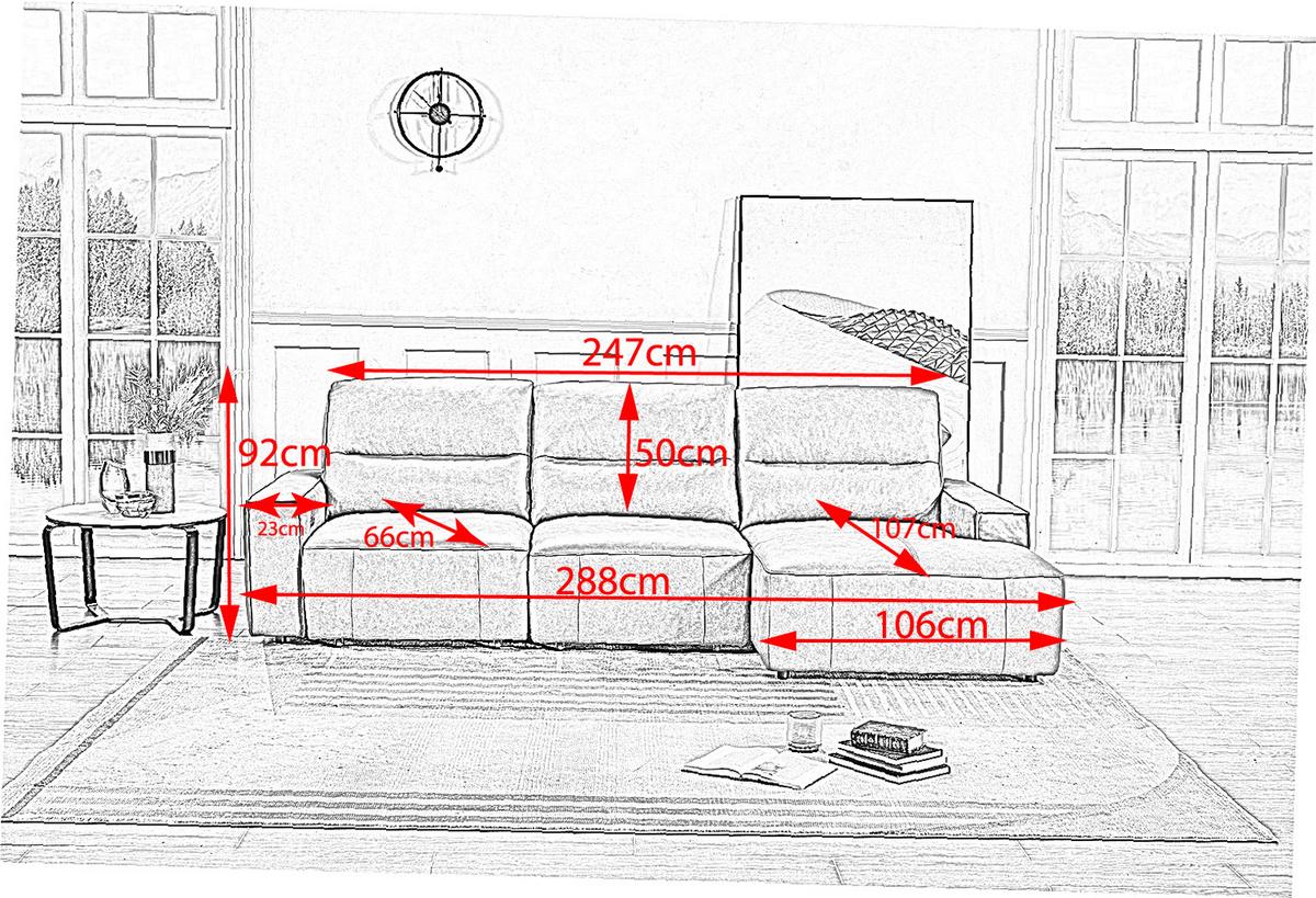 BIGSOFA DORI Braun Leder - Schwarz/Braun, Leder/Kunststoff (288/92/164cm) - KAWOLA