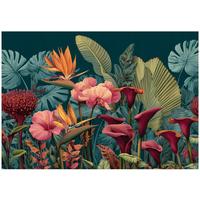 FOTOTAPETE Blumen Blätter Grün 150x105 cm - Multicolor, Papier (150/105cm) - Wallarena