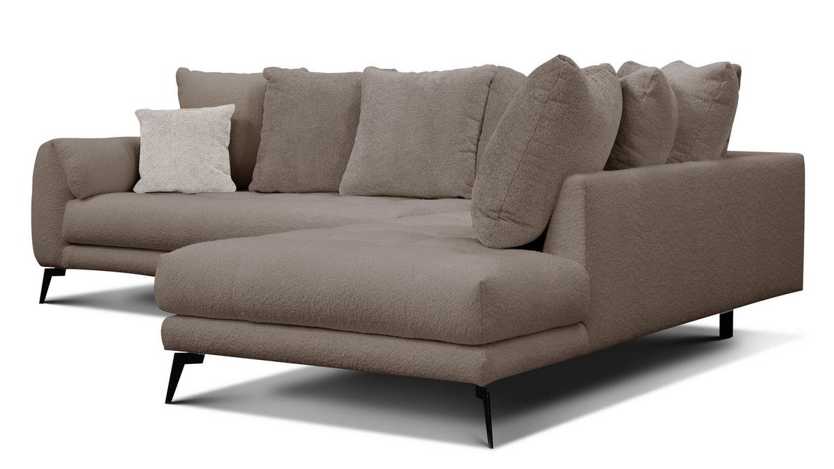 ECKSOFA CALME 5-Sitzer, creme - Creme/Schwarz, Holz/Textil (294/229cm) - Wozimo