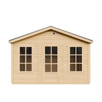 GARTENHAUS HOLZ M734 370 x 240 cm - Naturfarben, Holz (382/267/276cm) - Timbela