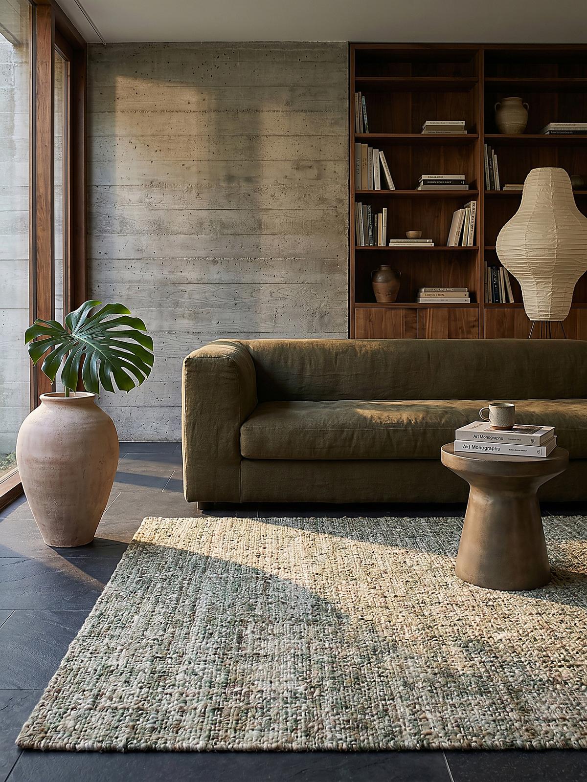 WOLLTEPPICH OTLEY, einfarbig, Grün, 200 x 290 cm - Grün, Textil (290/200cm) - KADIMA DESIGN