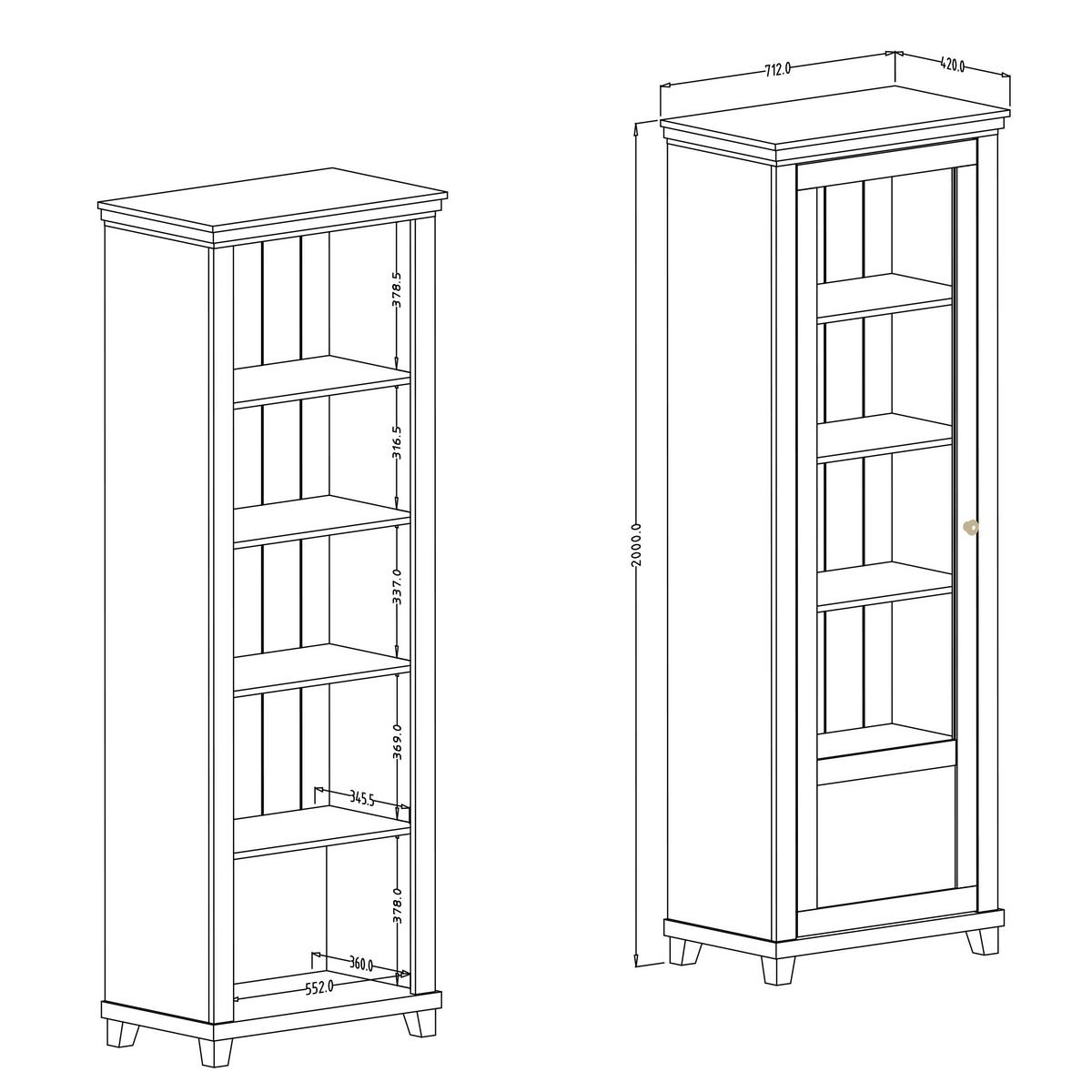 VITRINE EVANDRO 200 / 71 cm in Beige - Beige, Holzwerkstoff (71/200/42cm) - MASSENO