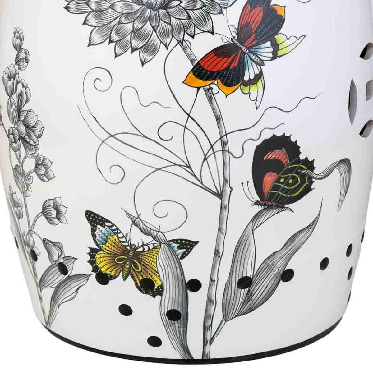 HOCKER, weiß, 33x45cm - Grau, Keramik (33/44.5/33cm) - Wanderlust
