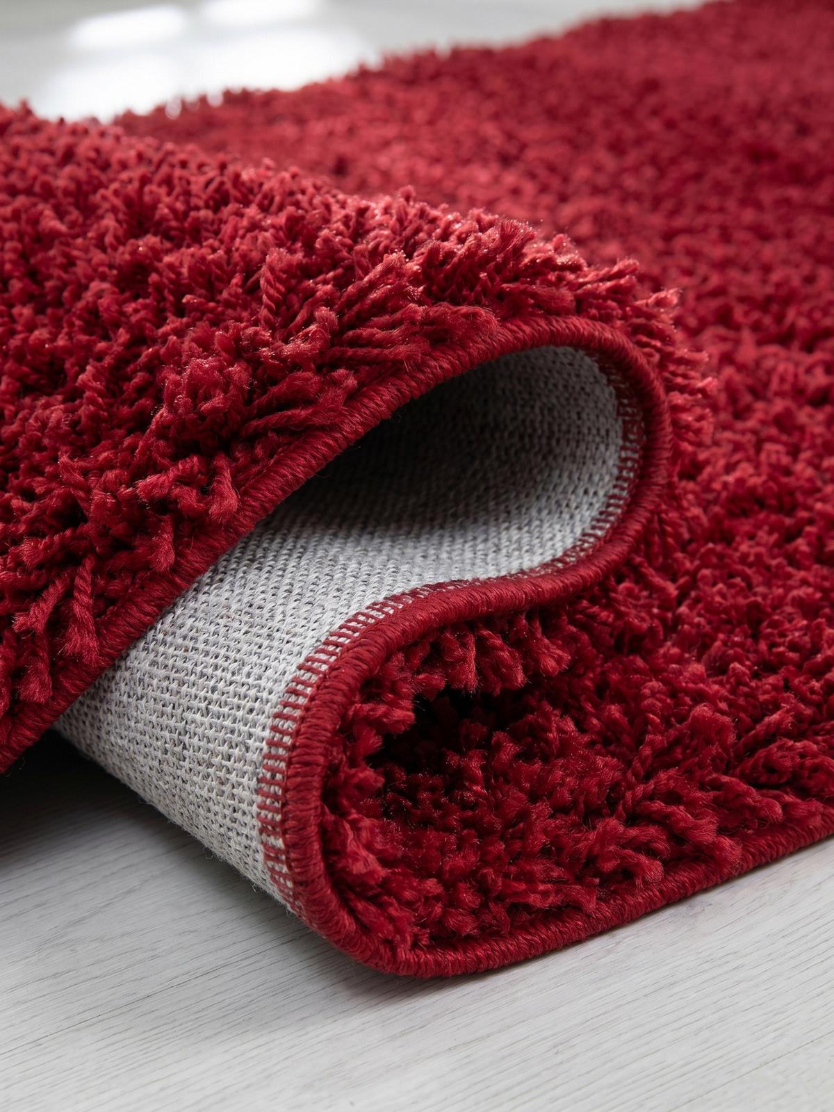 HOCHFLORTEPPICH RHEIN, einfarbig, aus Polypropylen, Rot, Ø 80 cm - Rot, Textil (80/80cm) - KADIMA DESIGN