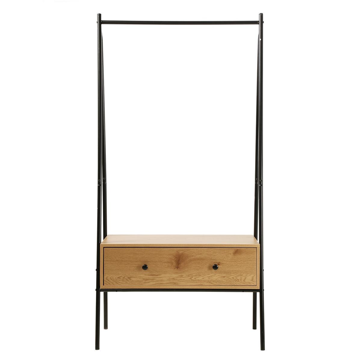 GARDEROBENSTÄNDER mit 1 Schublade in Eiche-Dekor H170cm - Eichefarben, Holzwerkstoff (39/170/46cm) - Calicosy