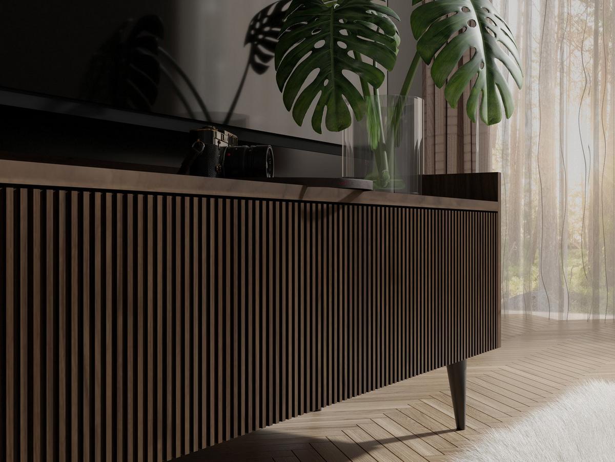 TV-LOWBOARD Arysa in Braun Walnuss Holzoptik 150/45/41 cm - Dunkelbraun/Walnussfarben, Holzwerkstoff/Metall (150/45/41cm) - WFL GROUP