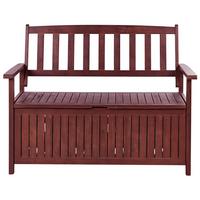 GARTENBANK Akazienholz mahagonibraun cm mit Stauraum 120 Sovana - Rotbraun, Holz (120/91/60cm) - Beliani