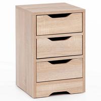NACHTTISCH 3 Schubladen Modern Klein, Sonoma 31x31x49 cm - Beige, Holzwerkstoff (31/49/31cm) - KADIMA DESIGN
