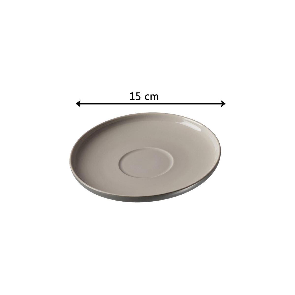 KAFFEETASSE MIT UNTERTASSE Jasper Grau 240 ml - Grau, Keramik (15/9/15cm) - Ritzenhoff Breker