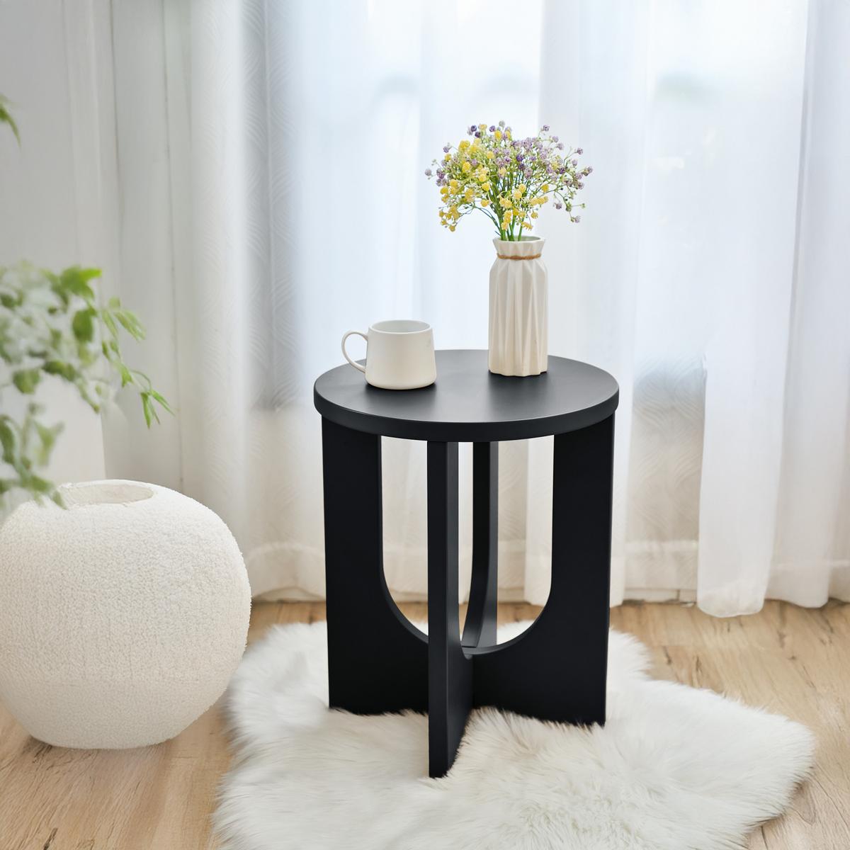 BEISTELLTISCH Kysdajore - Schwarz, Holzwerkstoff (40/40/50cm) - [en.casa]
