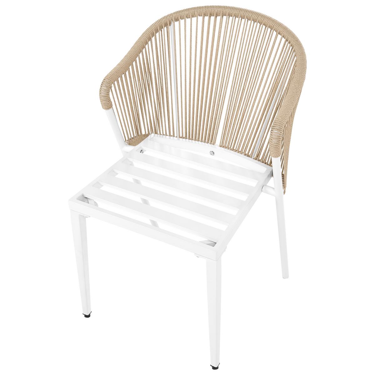 STUHL 2er-Set und Sitzkissen Metall Beige Paranea - Beige/Weiß, Metall (46/80/47cm) - Beliani