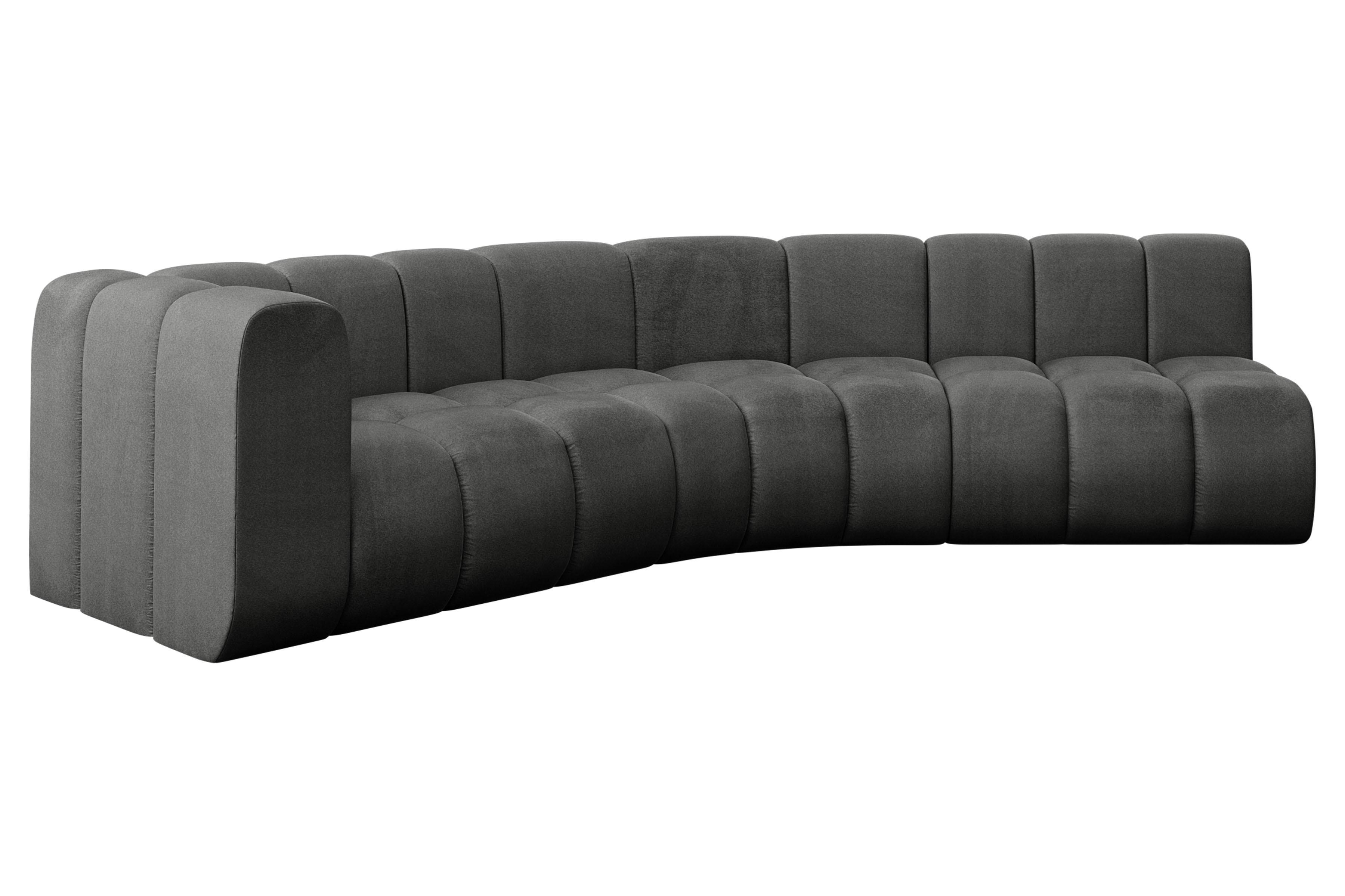 ECKSOFA modulares Sofa Karex-L1 - 308x194x70 cm Dunkelgrau - Dunkelgrau, Holzwerkstoff/Textil (308/194cm) - ALTDECOR