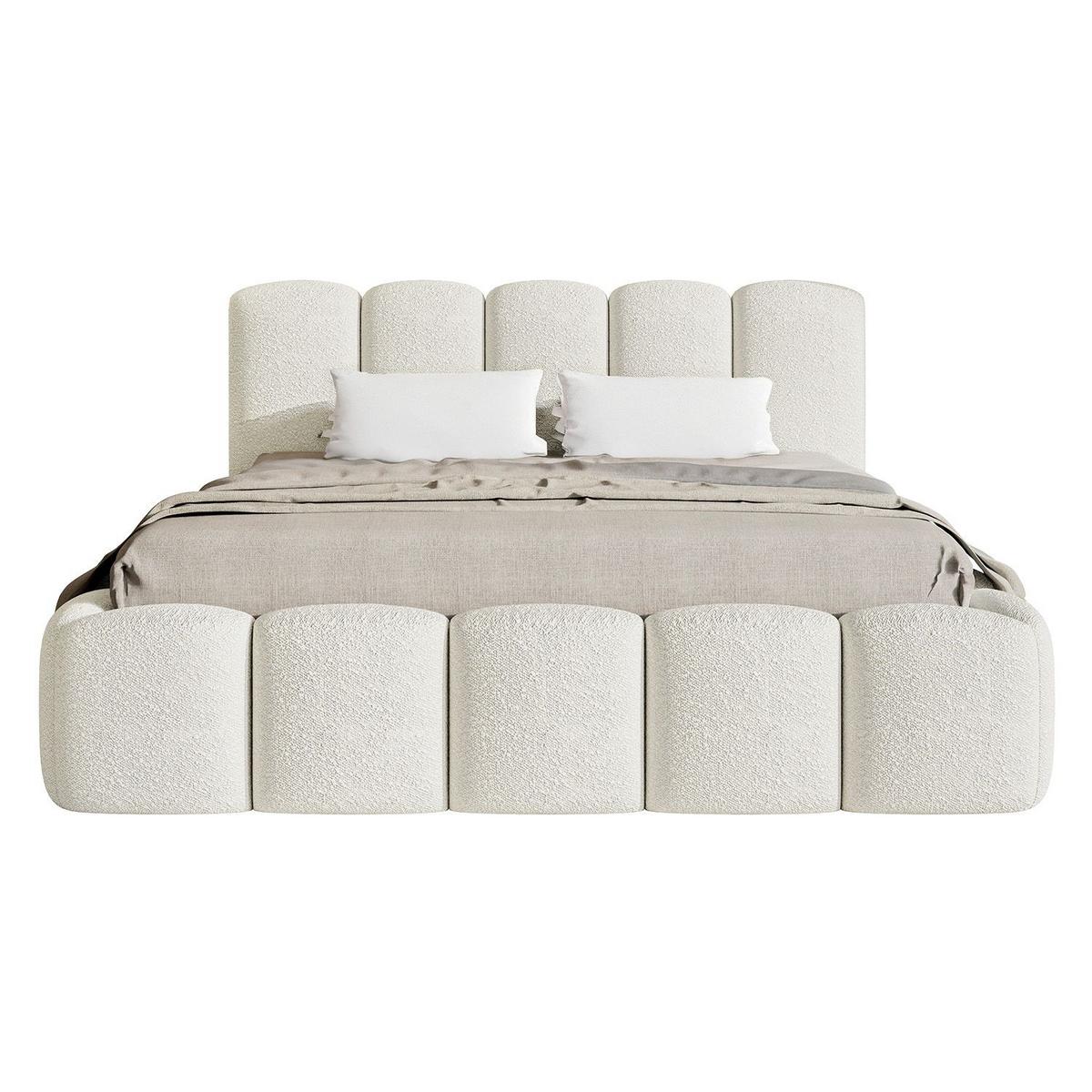 POLSTERBETT Catania 180x200 cm Creme Bouclé - Creme, Textil (180/200cm) - Juskys