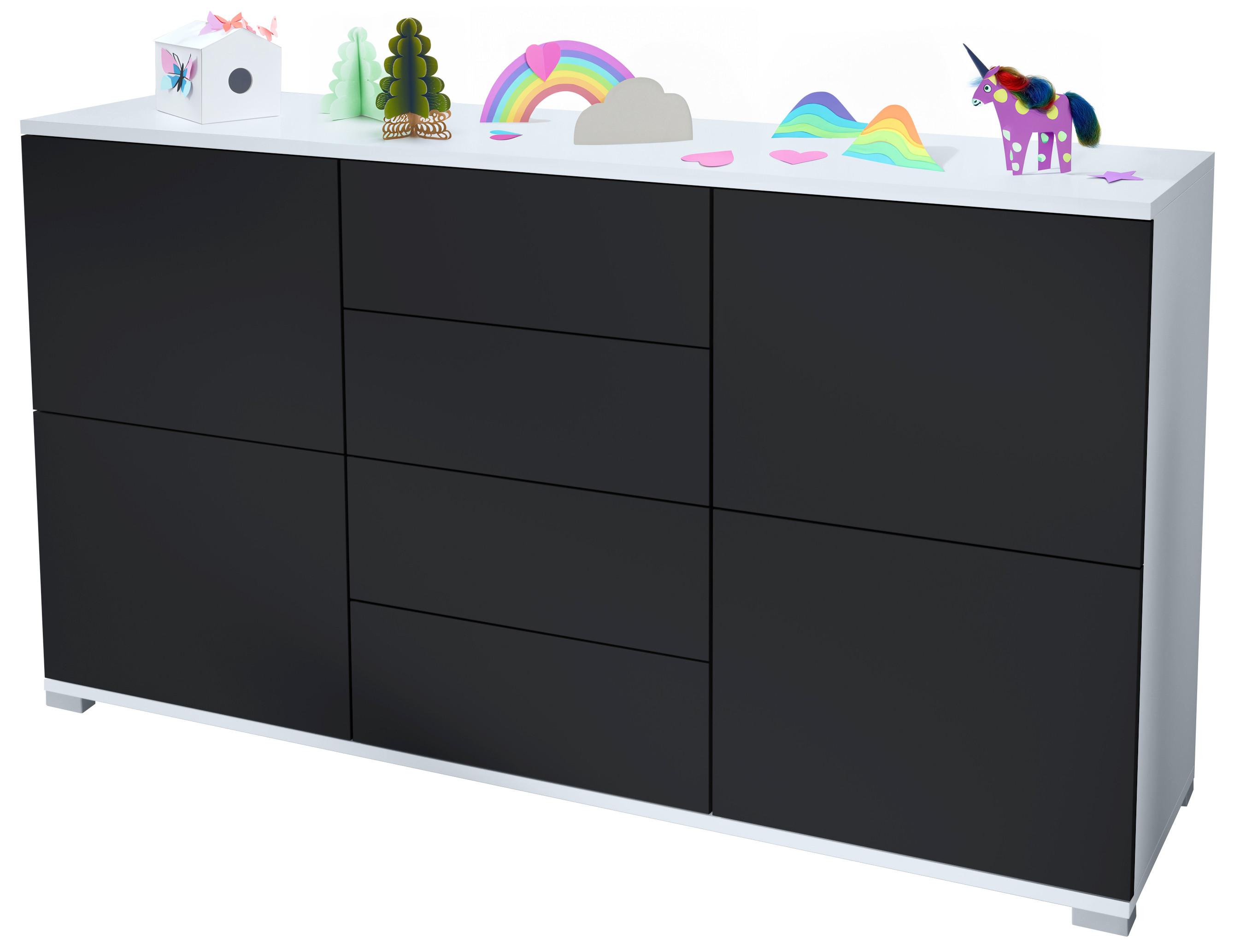 SIDEBOARD Rova Schwarz matt - Schwarz, Holzwerkstoff (138.5/75.5/35cm) - Vladon