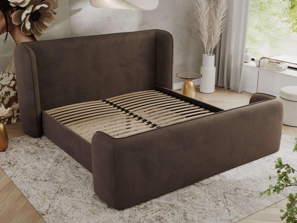 POLSTERBETT EMORA CLASSIC DUO 140/200 - Braun Velvet - Pocket-Matratze - Braun, Textil (140/200cm) - MKS