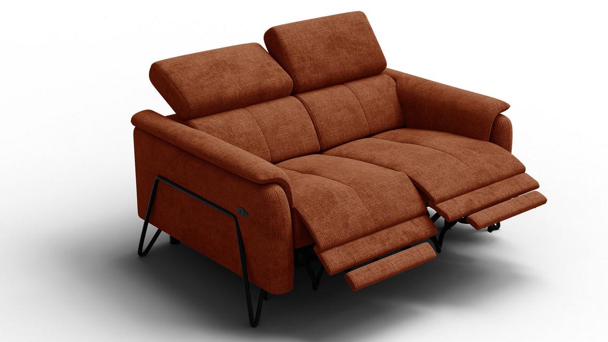 RELAXSOFA RODEN 2-Sitzer, rostrot - Orange, Holz/Textil (152/82/103cm) - Wozimo