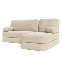 ECKSOFA SABI modulares Boneless Sofa mit Schlaffunktion Creme Boucle-Stoff - Creme, Textil (200/120cm) - MASSENO