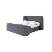 POLSTERBETT mit Bettkasten, Fußteil und Lattenrost, Bett mit Matratze H3/H4 - ESTI-Z 140x200 Dunkelgrau - Dunkelgrau, Holzwerkstoff/Textil (140/200cm) - ALTDECOR