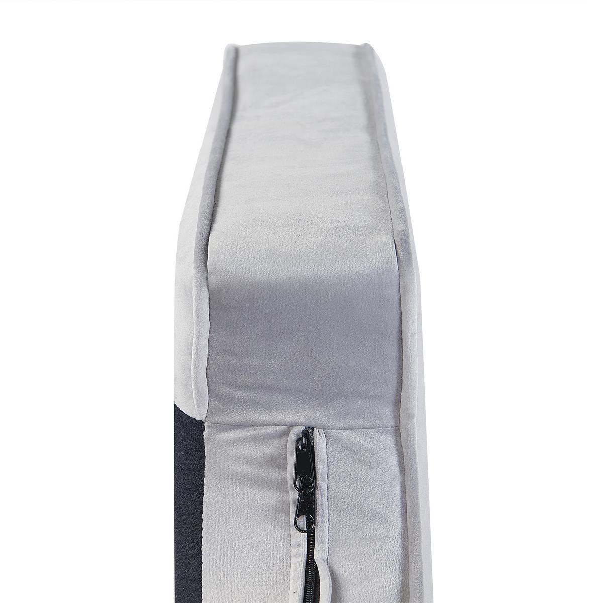 CHAISELONGUE Samtstoff hellgrau rechtsseitig Allier - Goldfarben/Grau, Textil (150/75/76cm) - Beliani