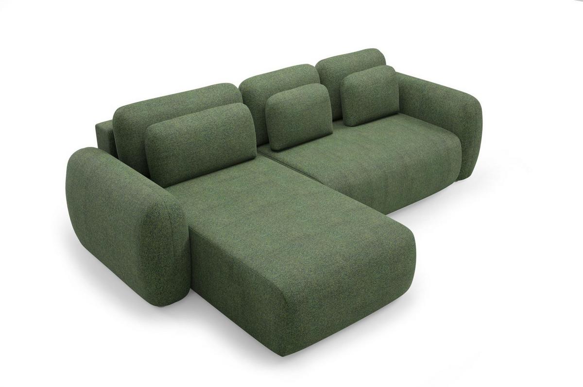 ECKSOFA Gaston Mit Schlaffunktion - Grün, Holzwerkstoff/Textil (304/190cm) - Fun Möbel