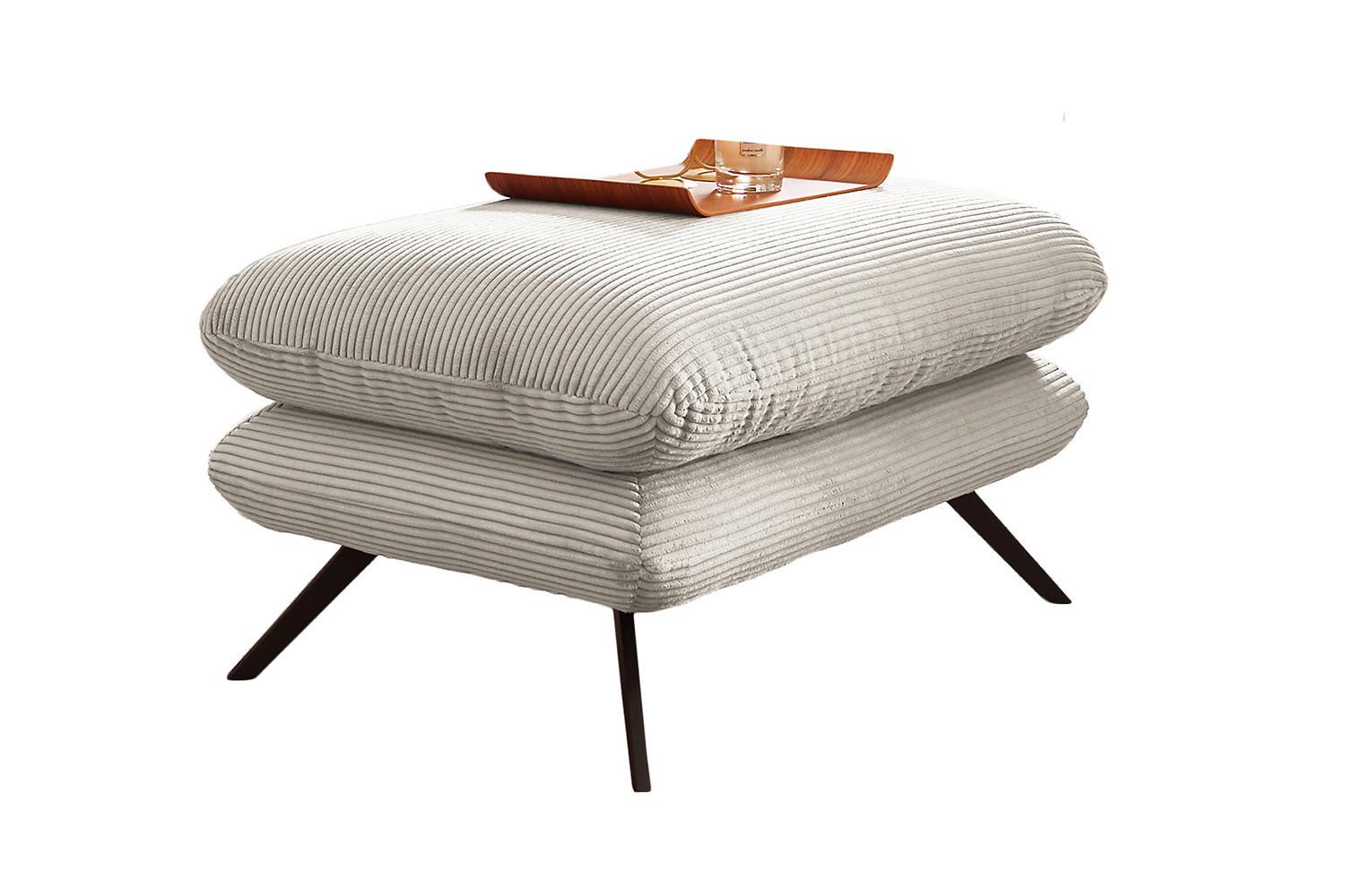 HOCKERBANK CHARME Cremeweiß Cord - Creme, Textil (120/45/70cm) - KAWOLA