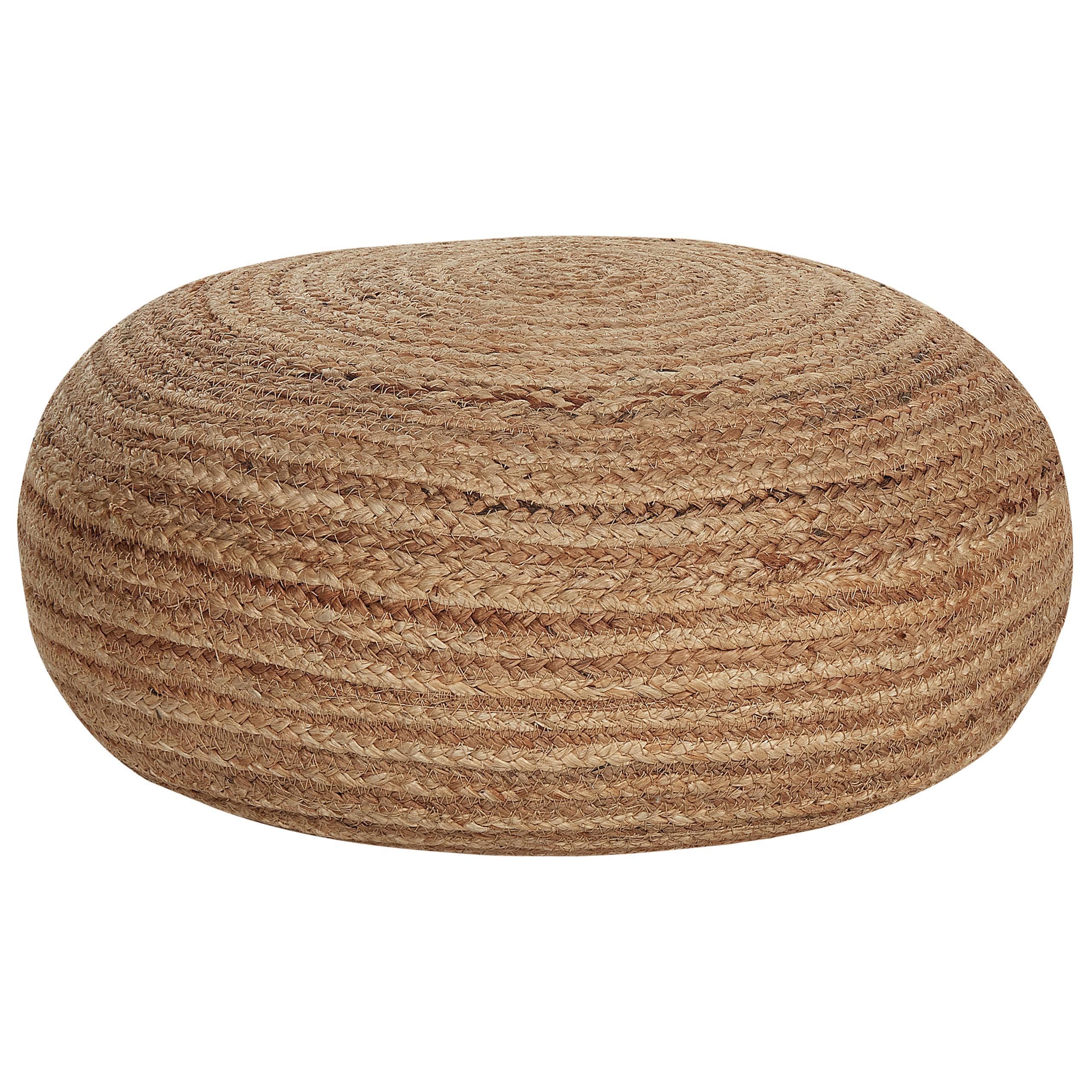 POUF Beige Jute 50/50/20 cm Tifelt - Beige, Naturmaterialien (50/20/50cm) - Beliani