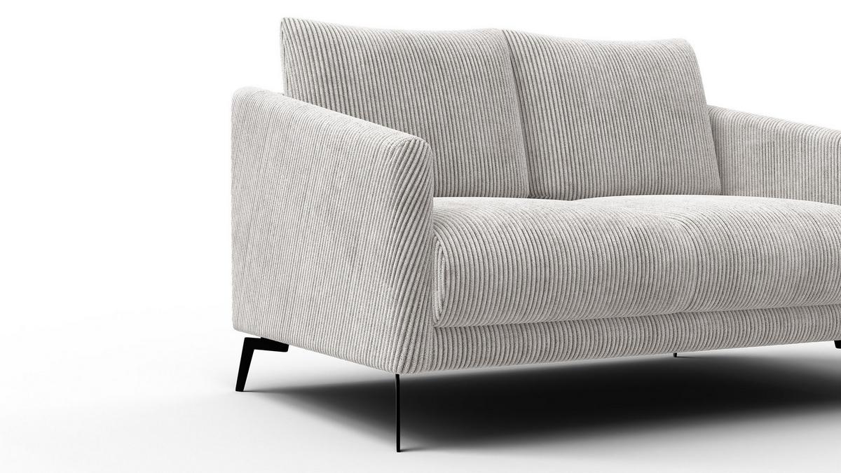 SOFA VILT 2-Sitzer, perlweiß - Schwarz/Weiß, Holzwerkstoff/Textil (142/89/94cm) - Wozimo