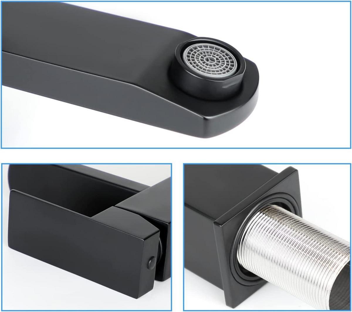 WASCHTISCHARMATUR MOEN 19/4/19 cm - Schwarz, Metall (4/19/19cm) - Nettlife