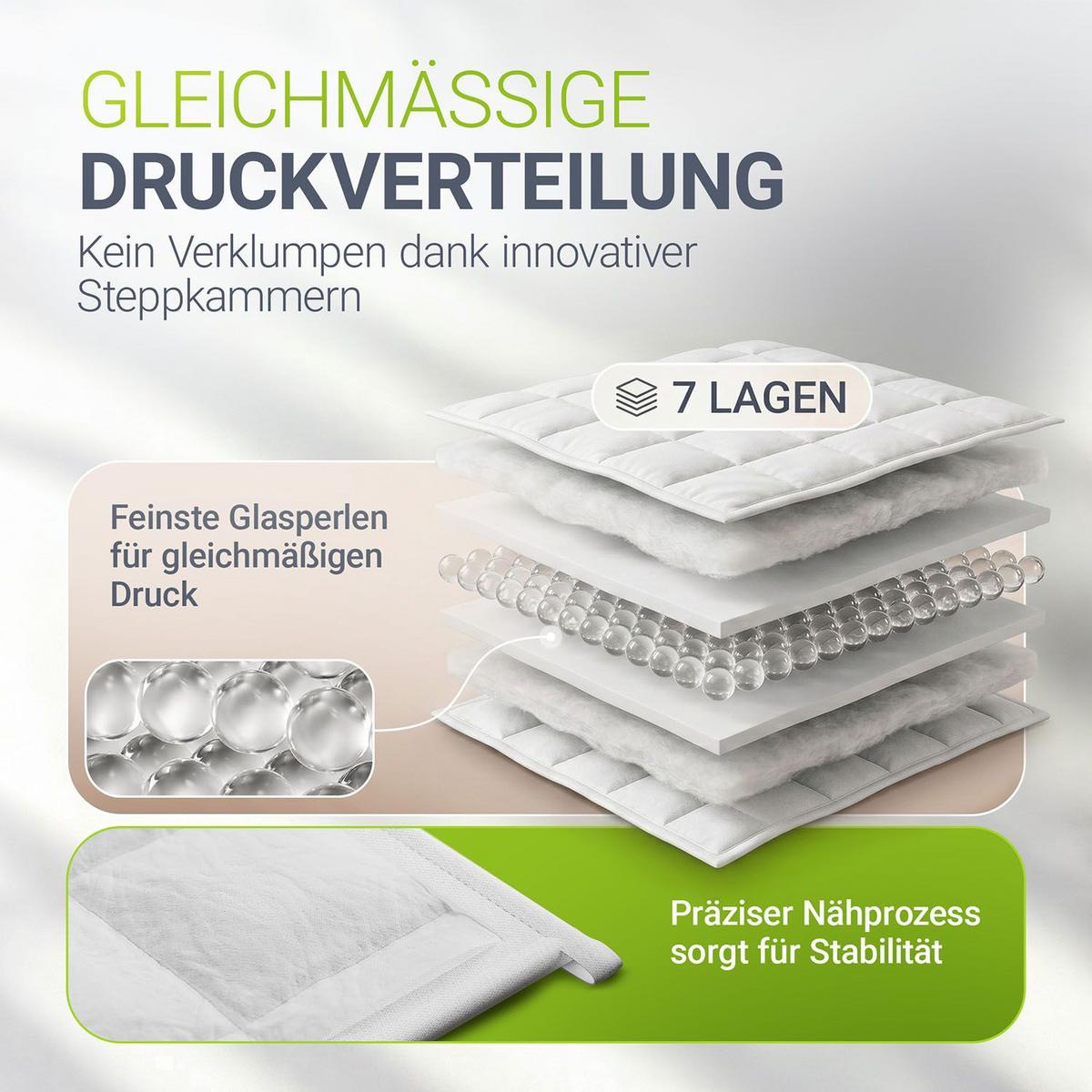GEWICHTSDECKE Anti Stress Bettdecke 135x200 cm 9 kg - Weiß, Textil (135/200cm) - Juskys