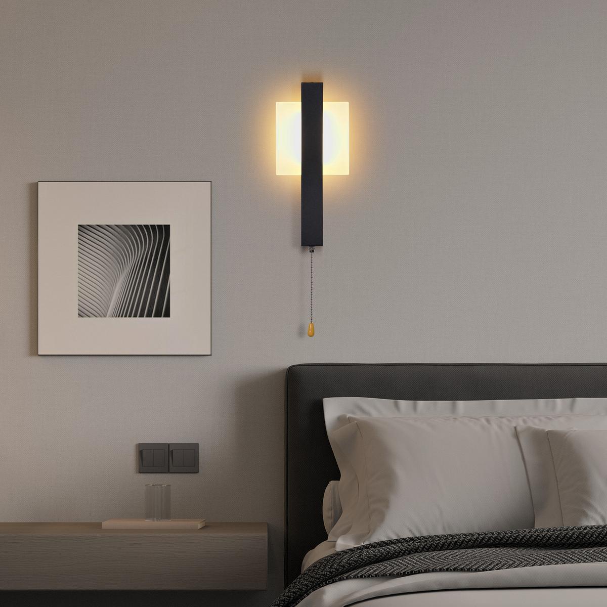 LED-WANDLEUCHTE Glistening 27.5/12/4.5 cm - Schwarz, Metall (12/4.5/27.5cm) - ZMH