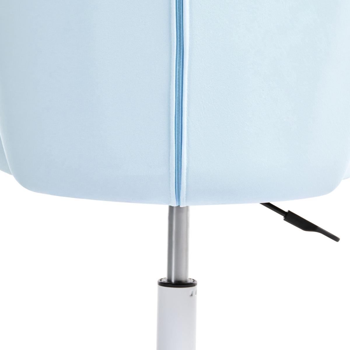 SCHREIBTISCHSTUHL Hellblau Cheerful - Blau/Weiß, Textil (49/70/49cm) - Beliani