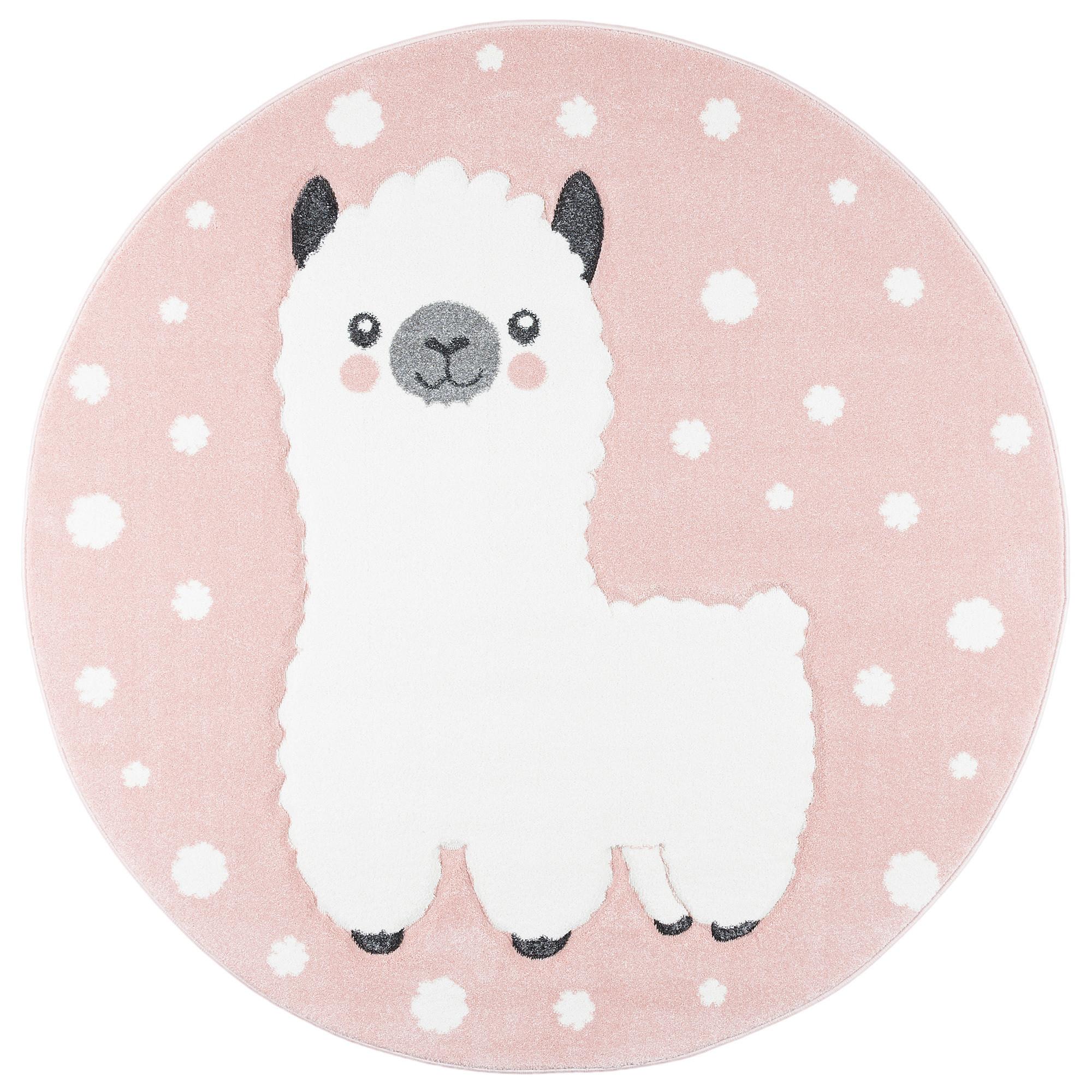 KINDER TEPPICH MAUI KIDS ALPAKA RUND - Rosa, Textil (200/200cm) - Pergamon