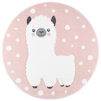 KINDER TEPPICH MAUI KIDS ALPAKA RUND - Rosa, Textil (120/120cm) - Pergamon