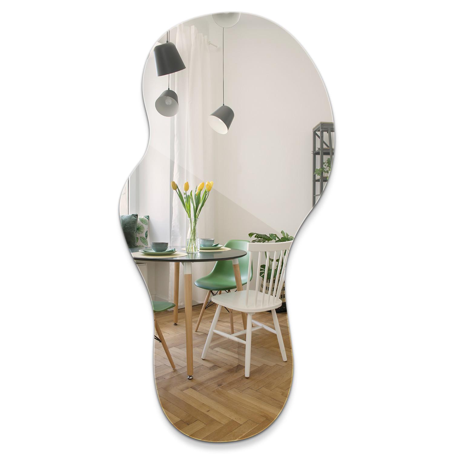 SPIEGEL 40x80 cm asymmetrisch - Transparent, Glas (40/80/0.4cm) - TULUP